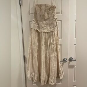 NEW Never Worn Free People Strapless Cream Dress